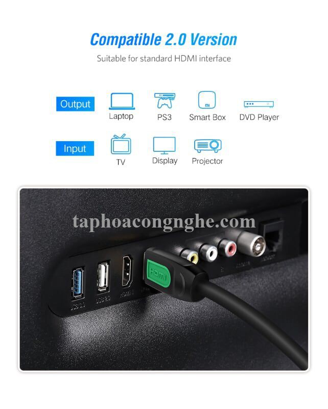 Ugreen 40463 3M màu Đen Cáp tín hiệu HDMI chuẩn 1.4 hỗ trợ phân giải 4K * 2K HD101 30040463